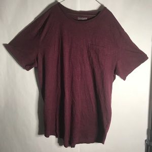 Maroon red pocket tee.